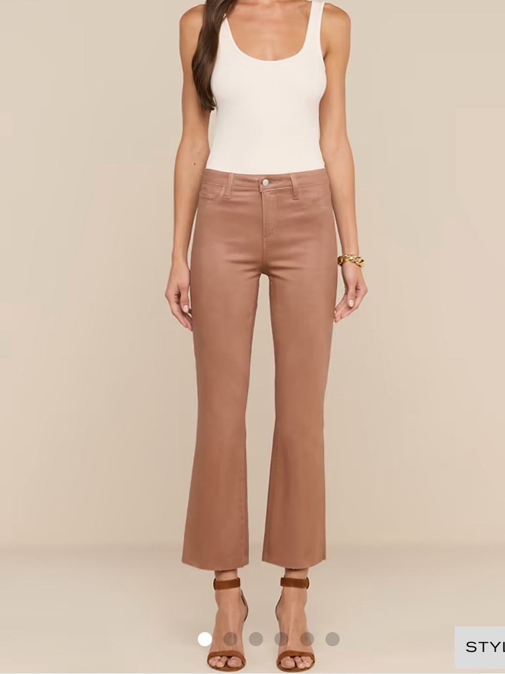 L'AGENCE Kendra Coated Cropped Flare Jean